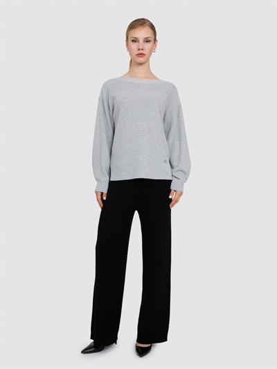 Свитер с вырезом-лодочкой из органической хлопчатобумажной смеси KZK6962GRI