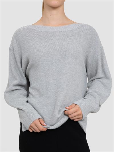 Свитер с вырезом-лодочкой из органической хлопчатобумажной смеси KZK6962GRI