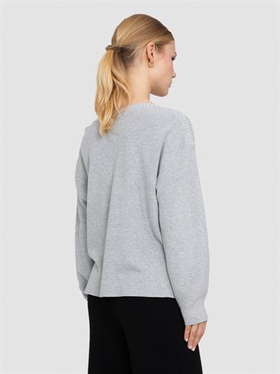 Свитер с вырезом-лодочкой из органической хлопчатобумажной смеси KZK6962GRI