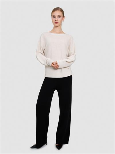 Свитер с вырезом-лодочкой из органической хлопчатобумажной смеси KZK6962AÇIK BEJ