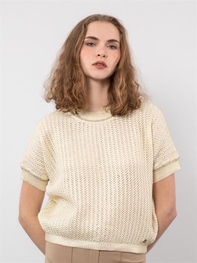 Свитер с отделкой металлизированной веревкой из смеси органического хлопка KZK8024KEMIK