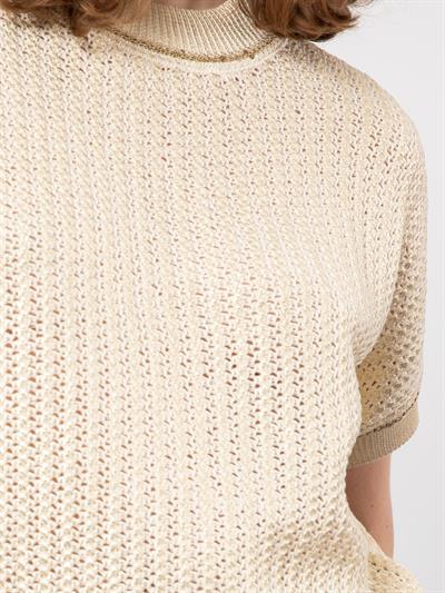 Свитер с отделкой металлизированной веревкой из смеси органического хлопка KZK8024KEMIK