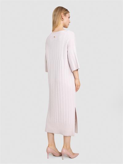Платье из органического материала с металлизированной нитью ELB7364PUDRA
