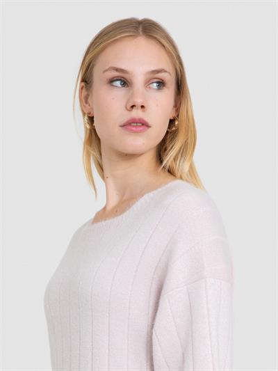 Платье из органического материала с металлизированной нитью ELB7364PUDRA