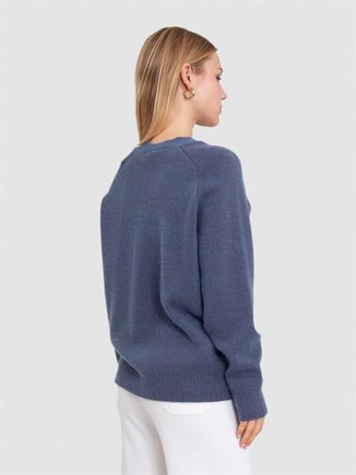 Свитер из органического хлопка с металлизированной нитью KZK7560KOYU GRI MAVI