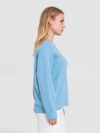 Свитер из органического хлопка с металлизированной нитью KZK7560MAVİ