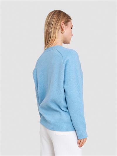 Свитер из органического хлопка с металлизированной нитью KZK7560MAVİ