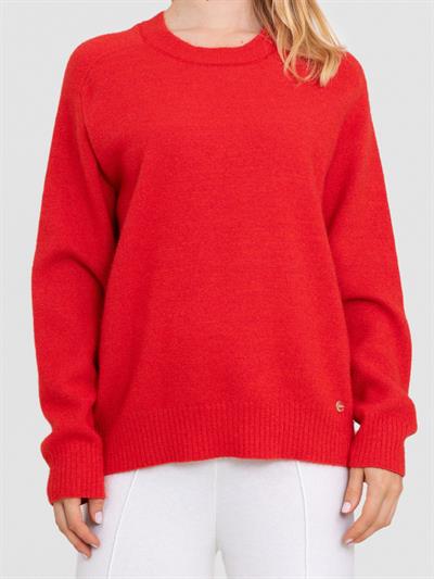 Свитер из органического хлопка с металлизированной нитью KZK7560KIRMIZI