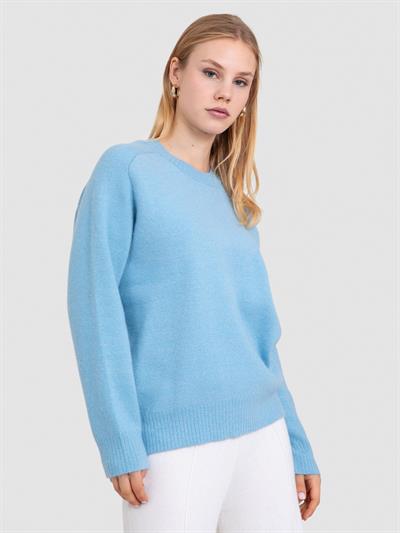 Свитер из органического хлопка с металлизированной нитью KZK7560MAVİ