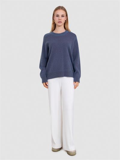 Свитер из органического хлопка с металлизированной нитью KZK7560KOYU GRI MAVI