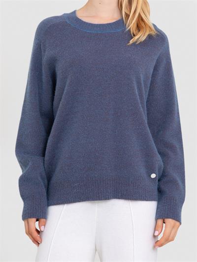 Свитер из органического хлопка с металлизированной нитью KZK7560KOYU GRI MAVI