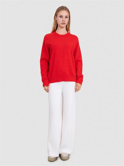 Свитер из органического хлопка с металлизированной нитью KZK7560KIRMIZI