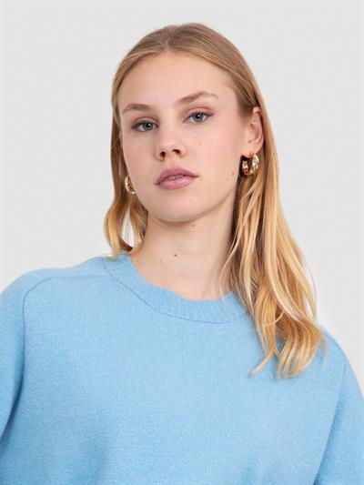 Свитер из органического хлопка с металлизированной нитью KZK7560MAVİ