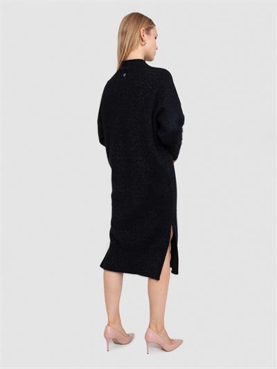 Платье из органического хлопка с начесом и металлизированной нитью ELB8174SIYAH