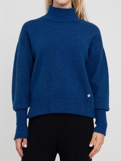 Текстурированный свитер со средним воротником из органического смесового материала. KZK7244SAKS