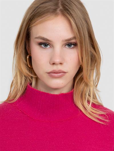 Текстурированный свитер со средним воротником из органического смесового материала. KZK7244FUŞYA