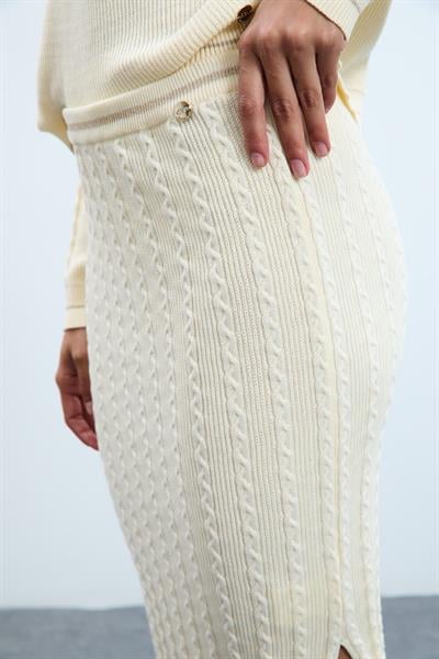 Юбка Миди Из Смеси Органического Хлопка ETK10748 KEMİK