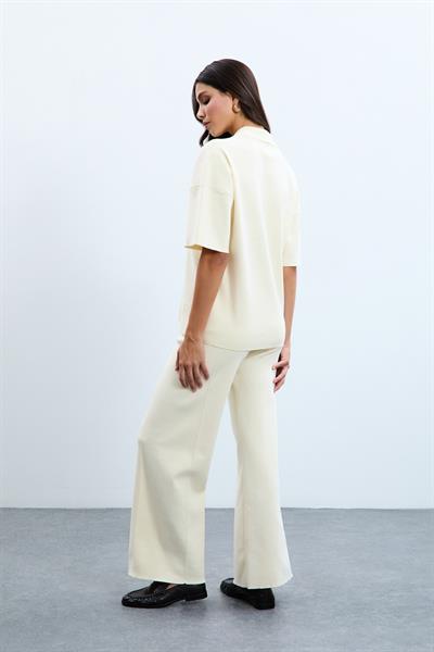 Свитер С Поло Воротником Из Смеси Органического Хлопка KZK10814 KEMİK