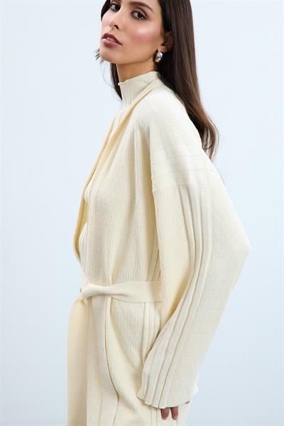 Длинный кардиган из смеси органического хлопка с пайетками HRK10712KEMİK