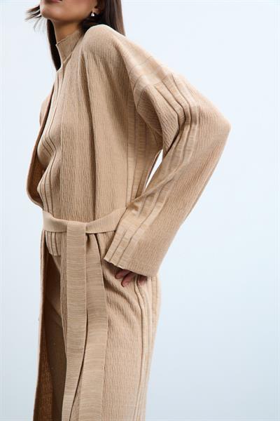 Длинный кардиган из смеси органического хлопка с пайетками HRK10712BEJ