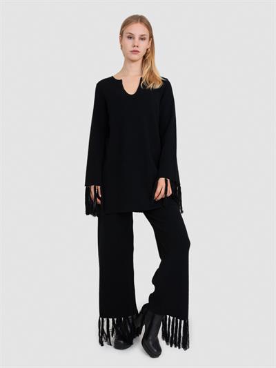 Брюки из органического хлопка с бахромой PNT8378SIYAH