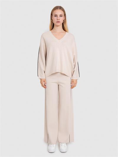 Брюки из органического хлопка с полосками PNT5948BEJ