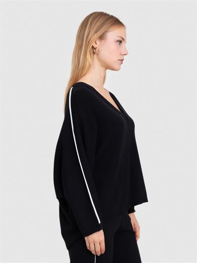 Свитер из органического хлопка с полосками KZK5948SIYAH