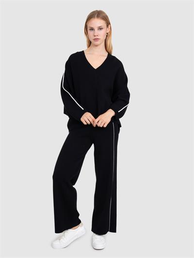 Брюки из органического хлопка с полосками PNT5948SIYAH