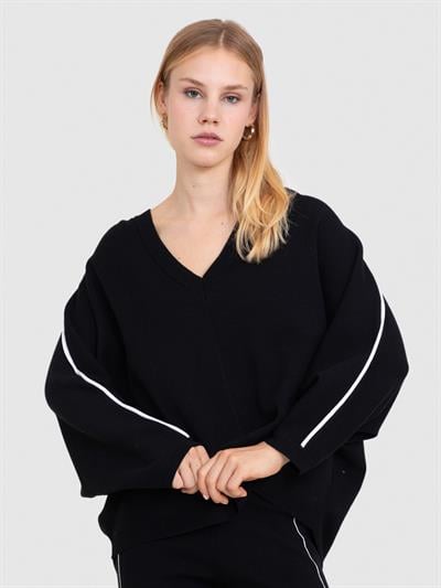 Свитер из органического хлопка с полосками KZK5948SIYAH