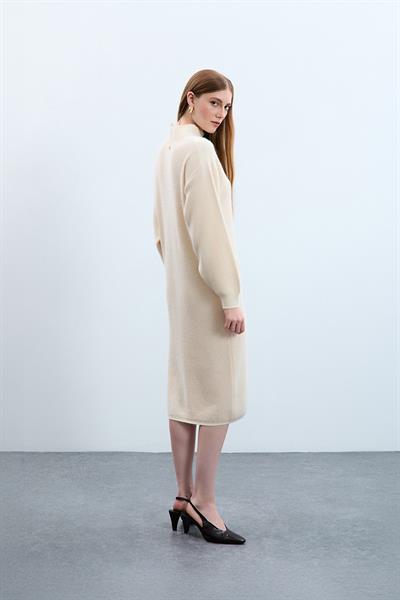 Платье с пайетками и полосатой вязкой из смеси органического хлопка ELB10854KEMİK