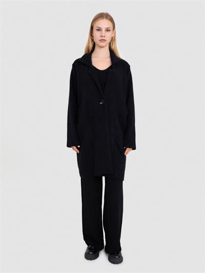 Кардиган из смесового органического хлопка с начесом HRK8250SIYAH