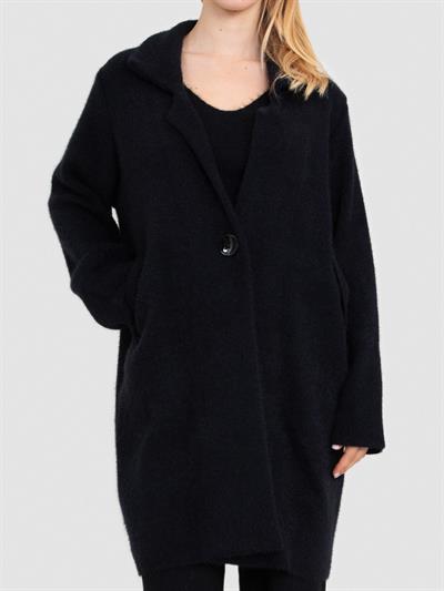 Кардиган из смесового органического хлопка с начесом HRK8250SIYAH