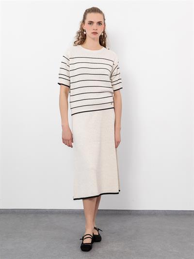 Юбка из органического хлопка с деталями контрастного цвета ETK9498KEMIK