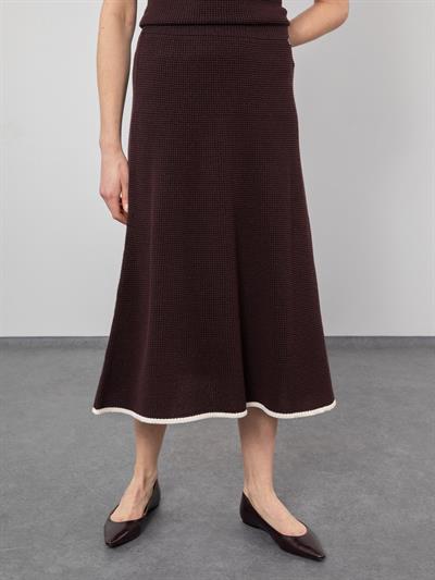 Юбка из органического хлопка с деталями контрастного цвета ETK9498KAHVE