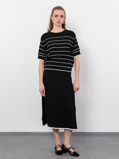 Юбка из органического хлопка с деталями контрастного цвета ETK9498SIYAH