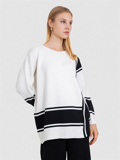 Туника из органического хлопка с контрастными деталями TNK6994KEMIK