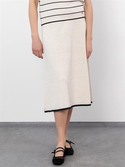 Юбка из органического хлопка с деталями контрастного цвета ETK9498KEMIK