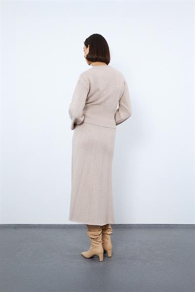 Свитер с полосками из органической шерсти и органического хлопка KZK10130BEJ