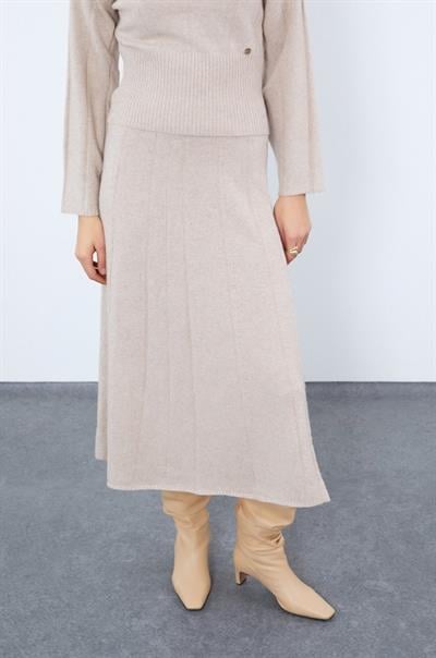 Миди-юбка с полосками из органической шерсти и органического хлопка ETK10130BEJ