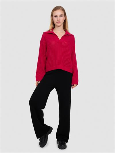 Свитер открытые бейки из смесовой органической шерсти и шерсти. KZK8130FUŞYA