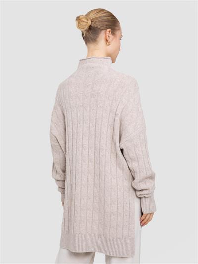 Туника с верхним воротником из смесовой органической шерсти и шерсти TNK8630BEJ