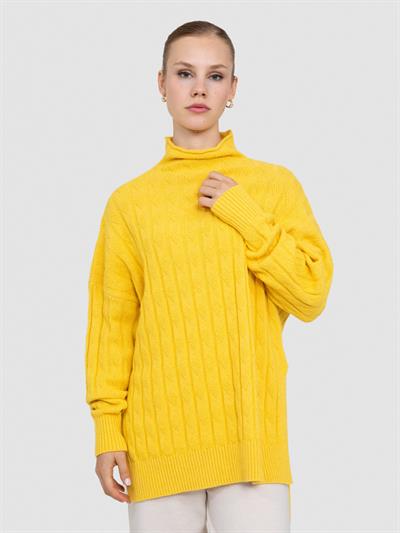 Туника с верхним воротником из смесовой органической шерсти и шерсти TNK8630SARI