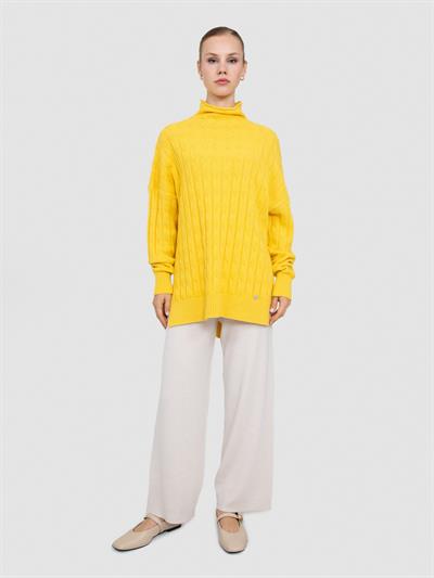 Туника с верхним воротником из смесовой органической шерсти и шерсти TNK8630SARI