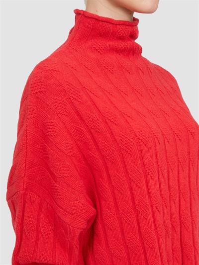 Туника с верхним воротником из смесовой органической шерсти и шерсти TNK8630NARCICEGI