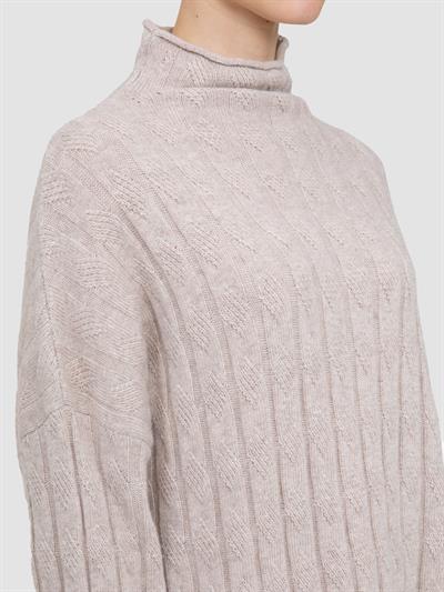 Туника с верхним воротником из смесовой органической шерсти и шерсти TNK8630BEJ