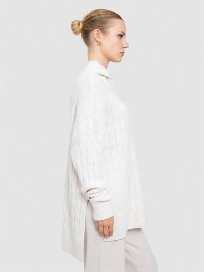 Туника с верхним воротником из смесовой органической шерсти и шерсти TNK8630KEMIK