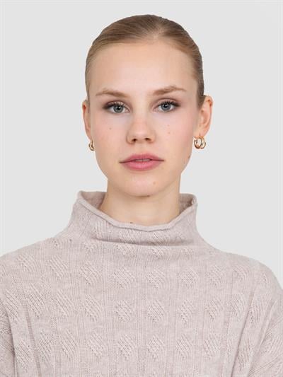 Туника с верхним воротником из смесовой органической шерсти и шерсти TNK8630BEJ