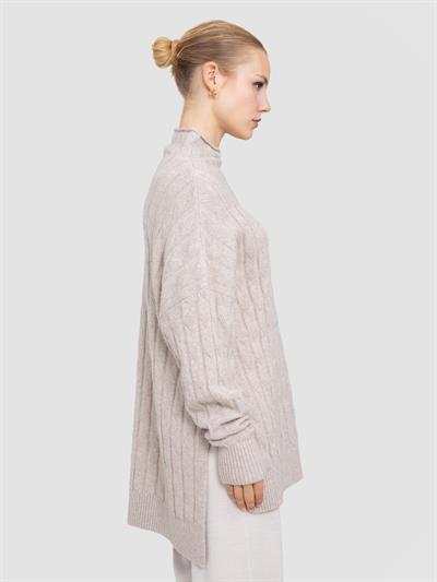 Туника с верхним воротником из смесовой органической шерсти и шерсти TNK8630BEJ