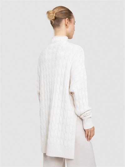 Туника с верхним воротником из смесовой органической шерсти и шерсти TNK8630KEMIK