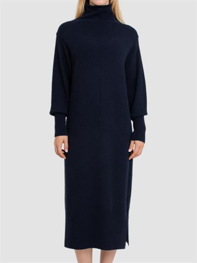 Платье со средним воротником из смесовой органической шерсти и шерсти ELB7092LACIVERT